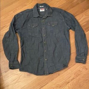 Vintage Large Wrangler Indigo Chambray Denim Top L